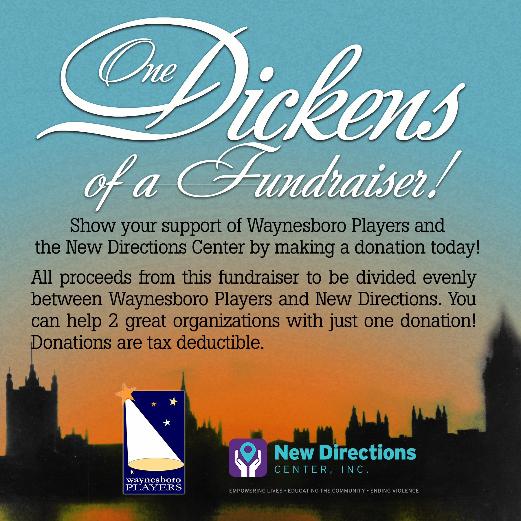 Dickens of a Fundraiser Donate to help New Directions and the Waynesboro Players